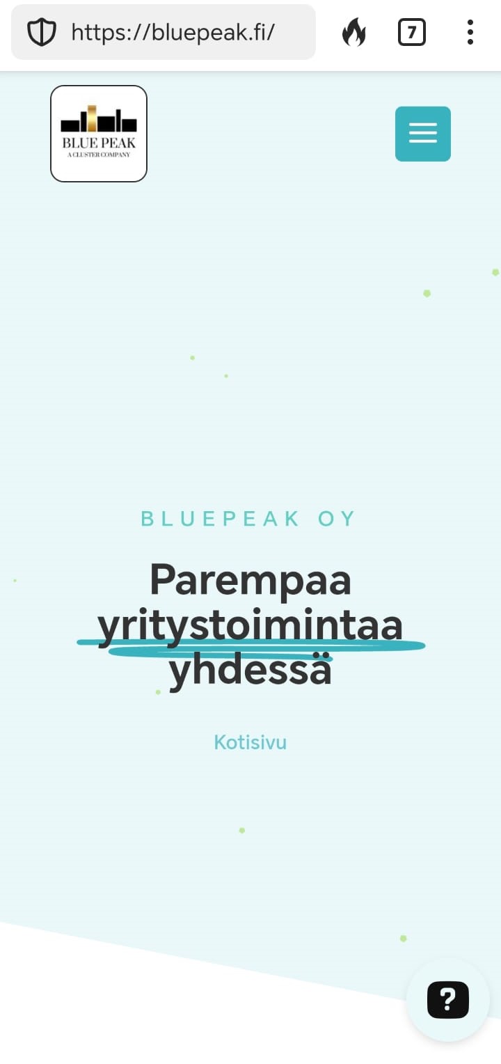 Mobiiliresponsiivinen etusivu